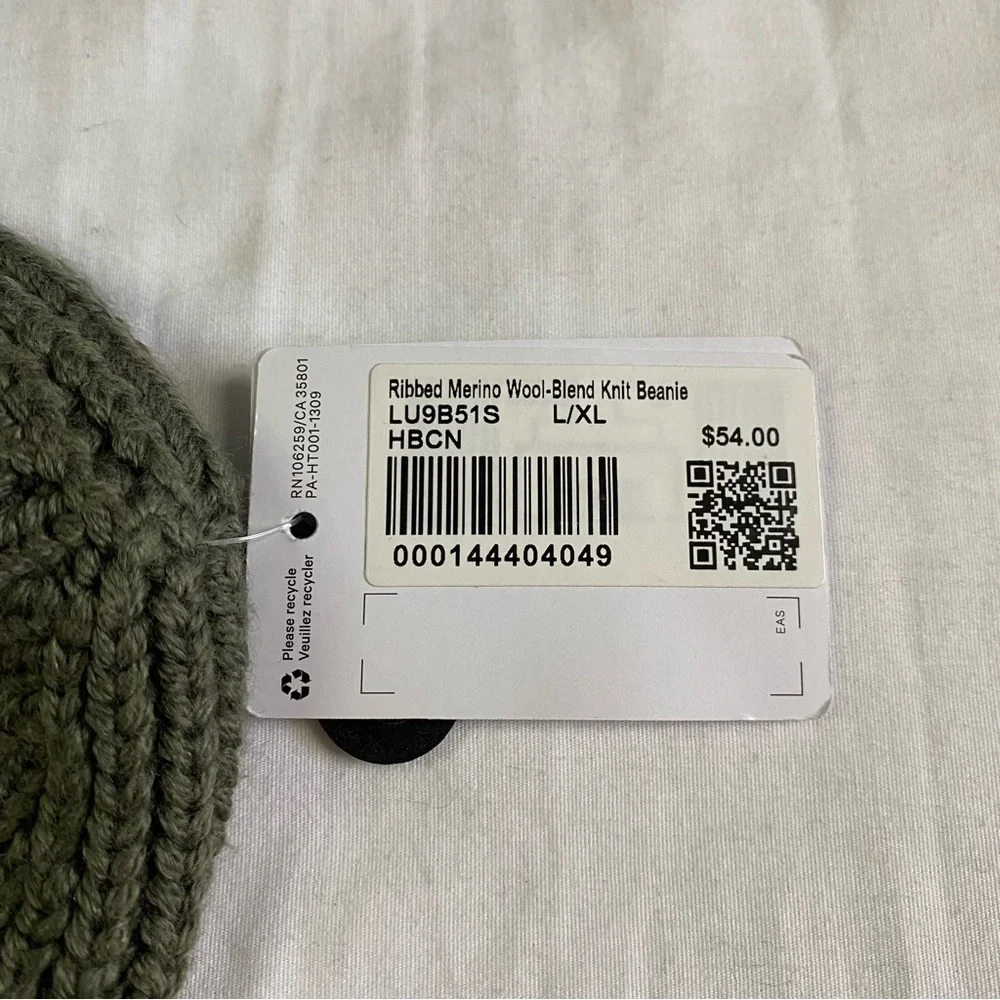 Lululemon Ribbed Merino Wool-Blend Knit Beanie Hat HBCN Olive Green Size L/XL - Picture 4 of 4